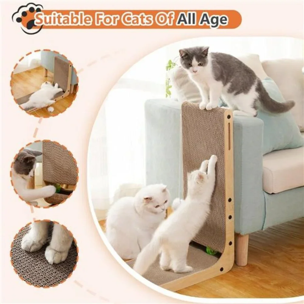 Large L Shape Cat Scratchers Cardboard, Protecting Furniture Cat Scratch Pad